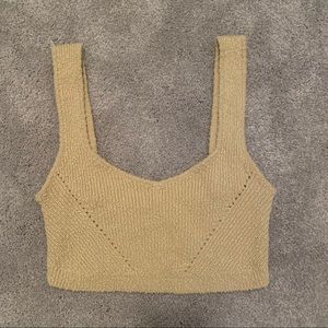 Urban Outfitters beige knit crop tank top